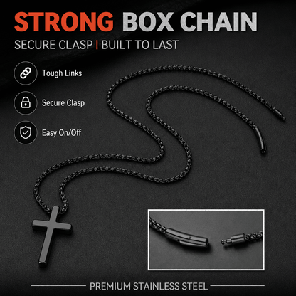 Christian Plain Cross Necklace Minimalist Religious Pendant for Men Women