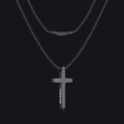 Christian Plain Cross Necklace Minimalist Religious Pendant Box Chain for Men Women - FaithHeart Jewelry