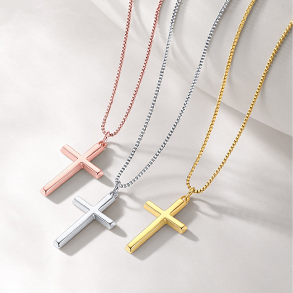 Christian Plain Cross Necklace Necklace for Men Women