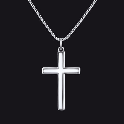 Christian Plain Cross Necklace Necklace for Men Women