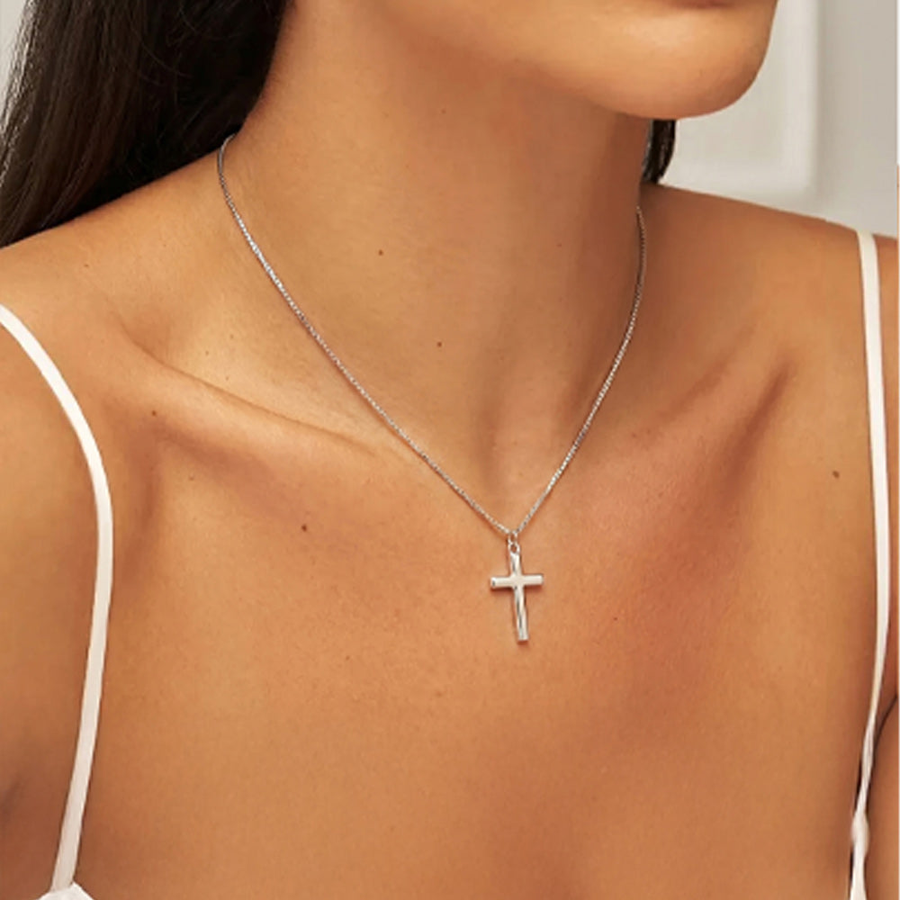 Christian Plain Cross Necklace Necklace for Men Women