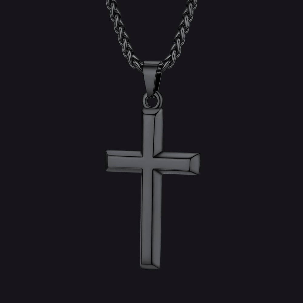 Minimalist Christian Plain Cross Pendant Necklace for Men