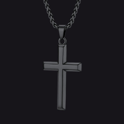 Minimalist Christian Plain Cross Pendant Necklace for Men