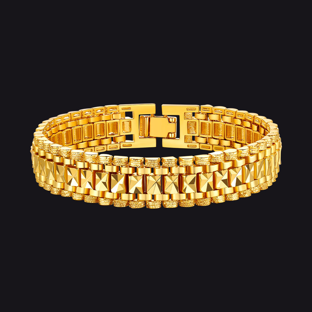 Chunky Watch Strap Cuban Link Bracelet for Men