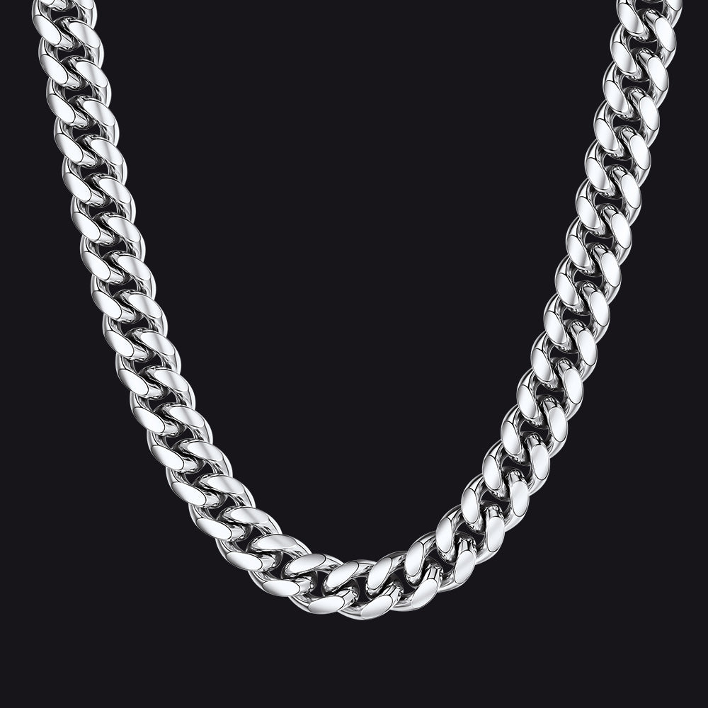 12mm Steel Chunky Heavy Miami Cuban Link Chain Necklace for Men