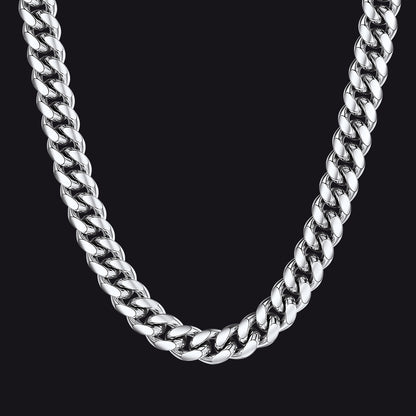 12mm Steel Chunky Heavy Miami Cuban Link Chain Necklace for Men