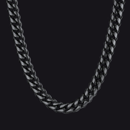 12mm Black Chunky Heavy Miami Cuban Link Chain Necklace for Men