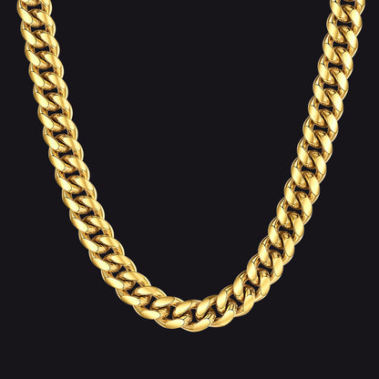 12mm Gold Chunky Heavy Miami Cuban Link Chain Necklace for Men