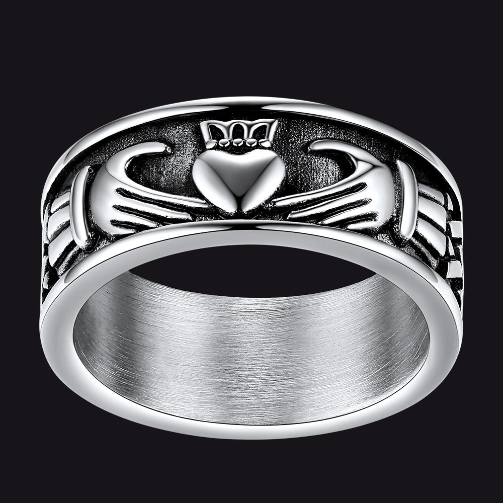FaithHeart Claddagh Love Wedding Personalized Band Ring FaithHeart