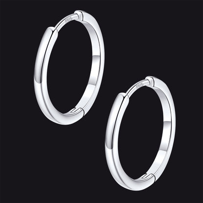 Silver / 16mm / Copper Classic Sterling Silver Huggie Hoop Earrings for Men Women