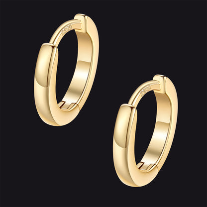 Gold / 8mm / Copper Classic Sterling Silver Huggie Hoop Earrings for Men Women