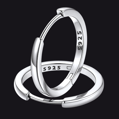 16mm Silver Huggie Hoops Unisex