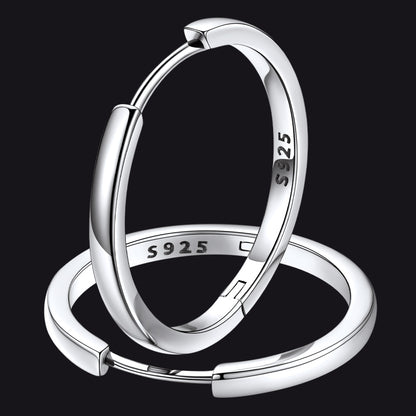 20mm Silver Sterling Silver Huggie Hoops Unisex
