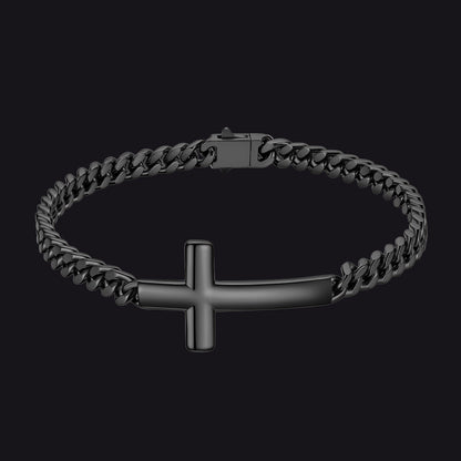 Cross Cuban Link Bracelet for Men & Women | Stainless Steel - FaithHeart Jewelry