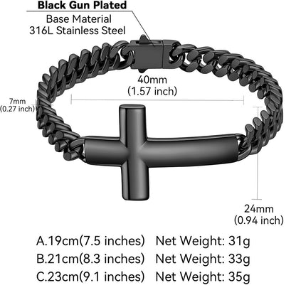 Cross Cuban Link Bracelet Size Chart