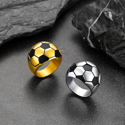 Sport Cool Football Ring Stainless Steel for Men Fans