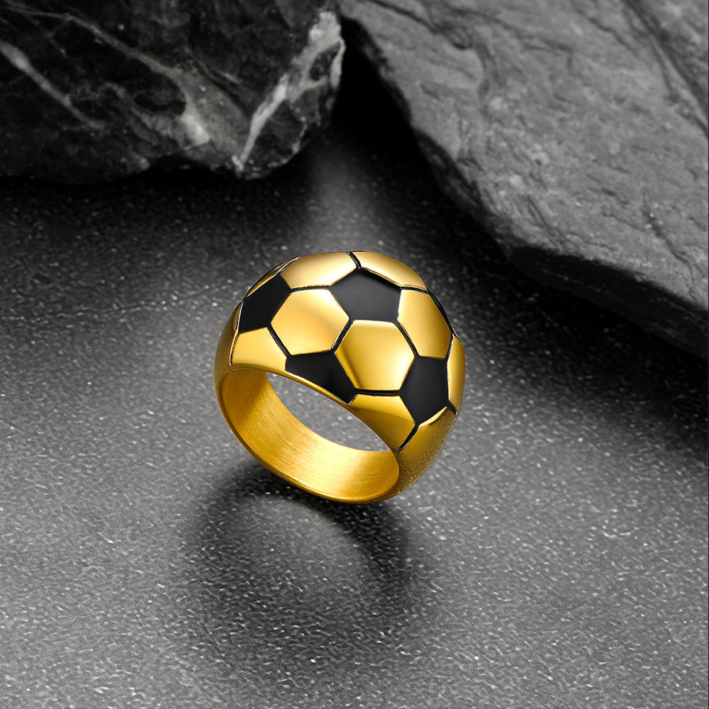 Sport Cool Football Ring Stainless Steel for Men Fans