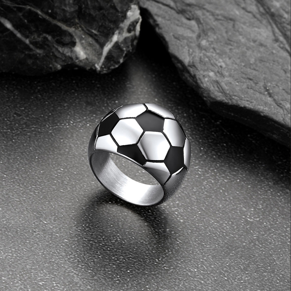 Sport Cool Football Ring Stainless Steel for Men Fans