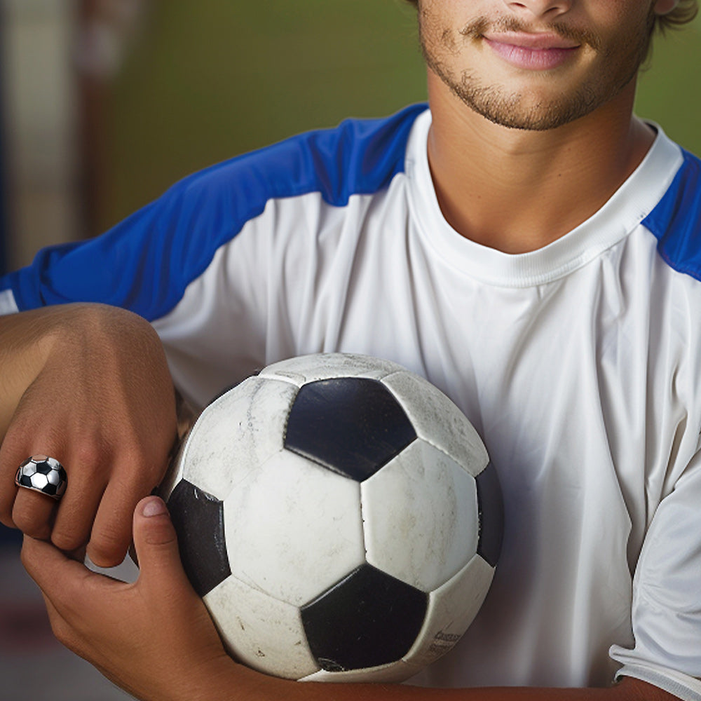 Sport Cool Football Ring Stainless Steel for Men Fans