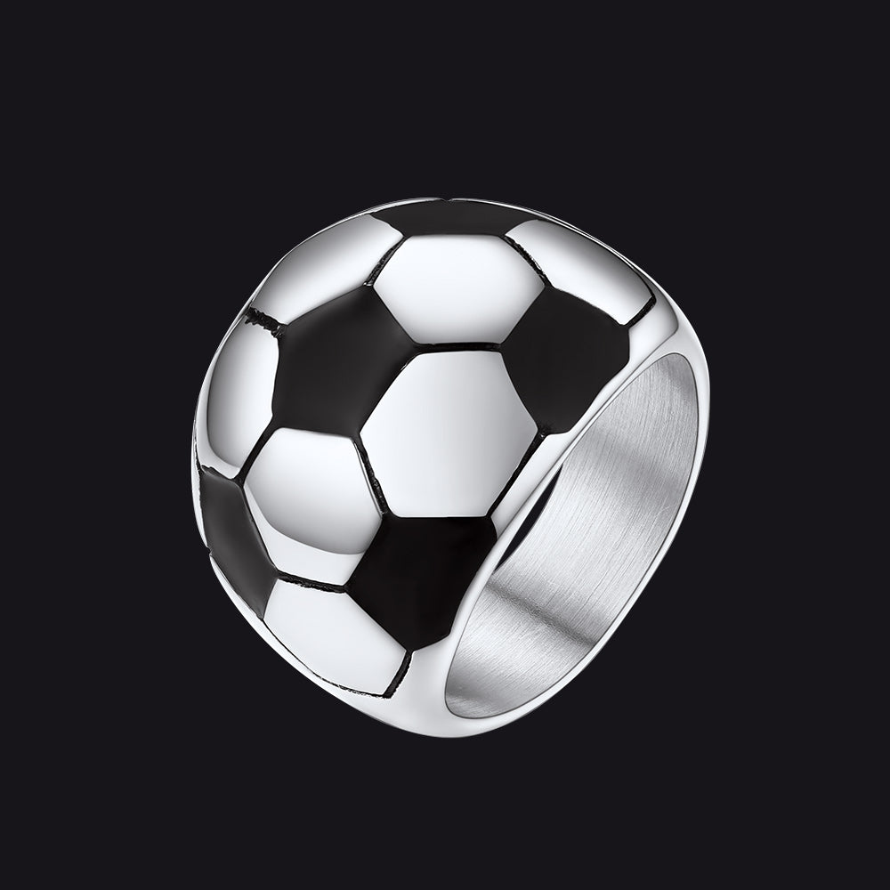 FaithHeart Stainless Steel Football Ring for Men
