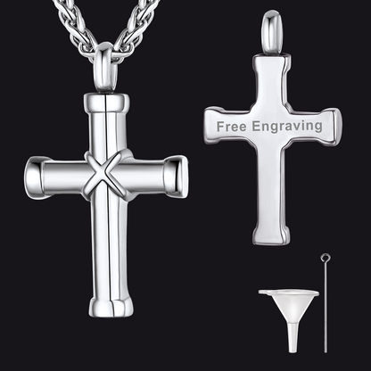 Cross Cremation Urn Necklace Customizable Urn Memorial Jewelry