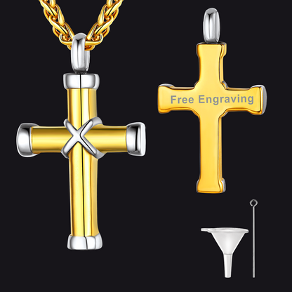 Cross Cremation Urn Necklace Customizable Urn Memorial Jewelry