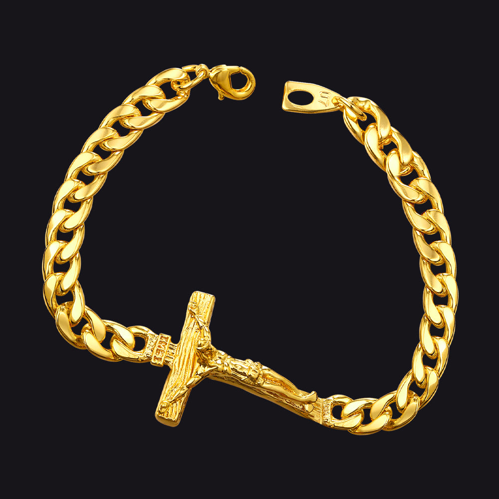 Cross Link Christian Bracelet for Men Womenimg