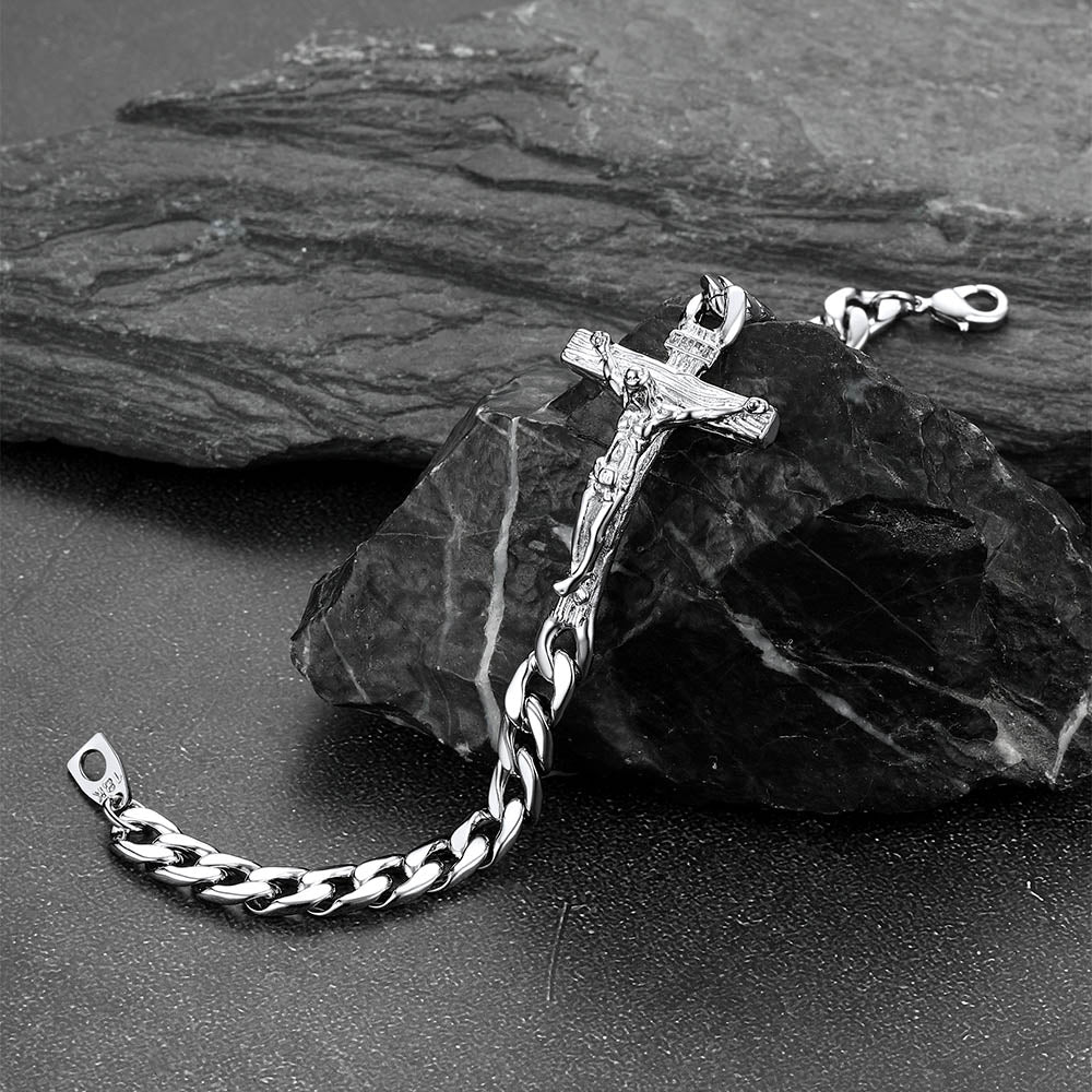 Cross Link Christian Bracelet for Men Women