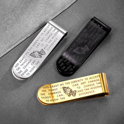 Customized Prayer Hands Money Clip Money Card Holder for Men