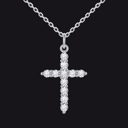 Christian Cross Pendant Necklace with Cubic Zirconia for Men Women - FaithHeart Jewelry