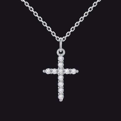 Christian Cross Pendant Necklace with Cubic Zirconia for Men Women - FaithHeart Jewelry
