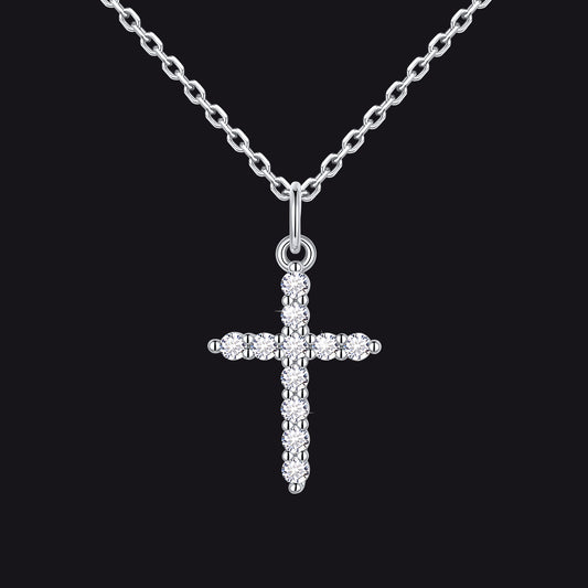 Christian Cross Pendant Necklace with Cubic Zirconia for Men Women - FaithHeart Jewelryimg