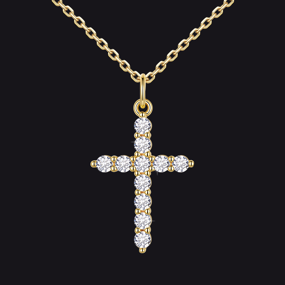 Christian Cross Pendant Necklace with Cubic Zirconia for Men Women - FaithHeart Jewelry