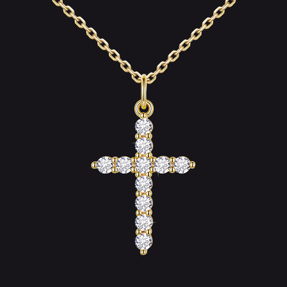 Christian Cross Pendant Necklace with Cubic Zirconia for Men Women - FaithHeart Jewelry