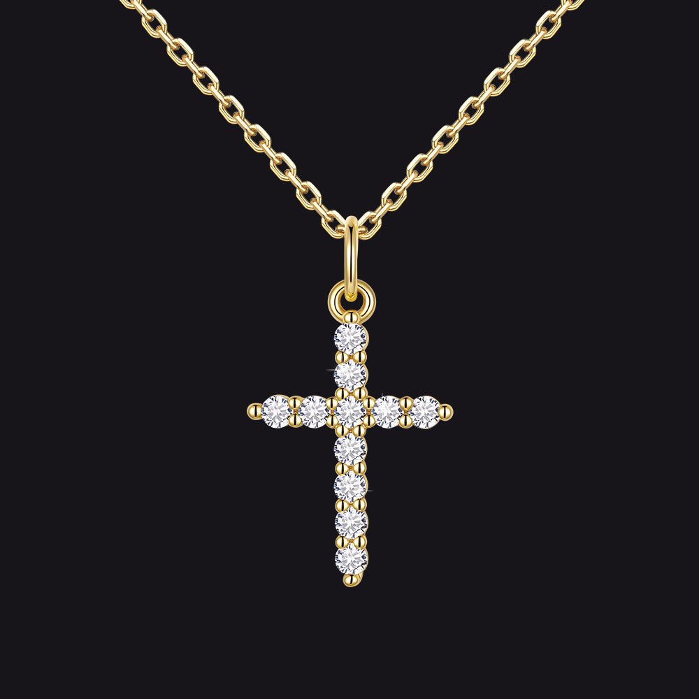 Christian Cross Pendant Necklace with Cubic Zirconia for Men Women - FaithHeart Jewelry