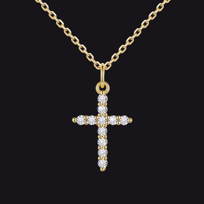 Christian Cross Pendant Necklace with Cubic Zirconia for Men Women - FaithHeart Jewelry