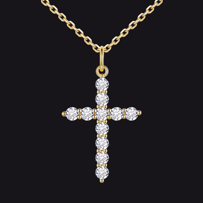 Christian Cross Pendant Necklace with Cubic Zirconia for Men Women - FaithHeart Jewelry