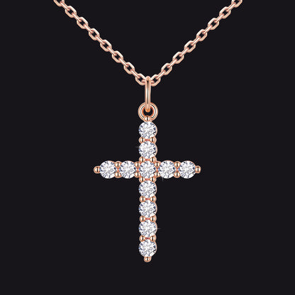 Christian Cross Pendant Necklace with Cubic Zirconia for Men Women - FaithHeart Jewelry