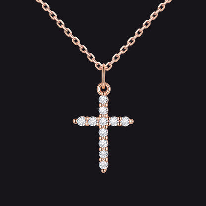 Christian Cross Pendant Necklace with Cubic Zirconia for Men Women - FaithHeart Jewelry