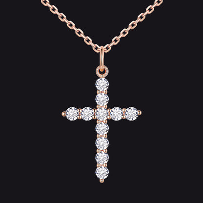 Christian Cross Pendant Necklace with Cubic Zirconia for Men Women - FaithHeart Jewelry