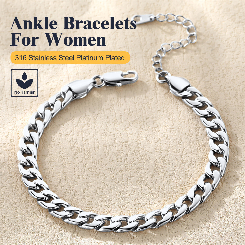 Cuban Chain Anklet Barefoot Jewelry for Women Girls