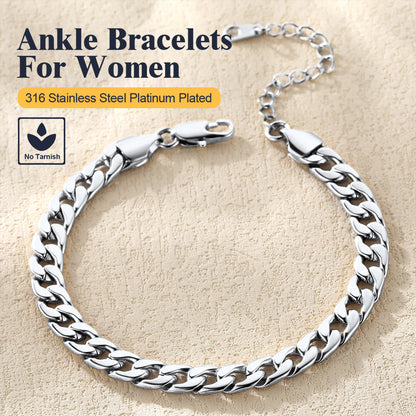 Cuban Chain Anklet Barefoot Jewelry for Women Girls