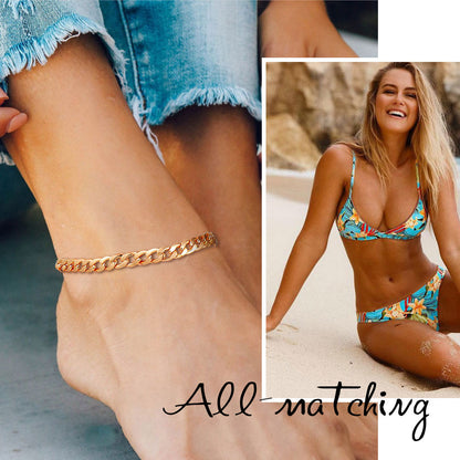 Cuban Chain Anklet Barefoot Jewelry for Women Girls