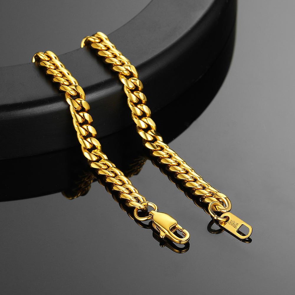 Stainless Steel Cuban Chain Bracelet for Men