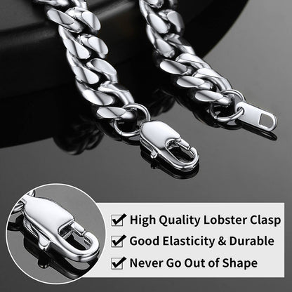 Stainless Steel Cuban Chain Bracelet for Men