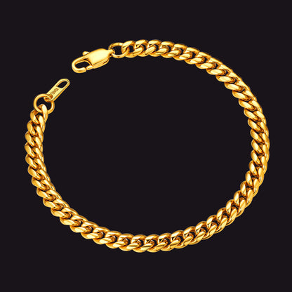 Stainless Steel Cuban Chain Bracelet for Men