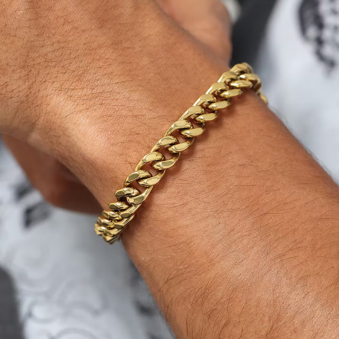 Miami Cuban Link Chain Bracelet for Men 5/7/9/12mm Width Bracelet