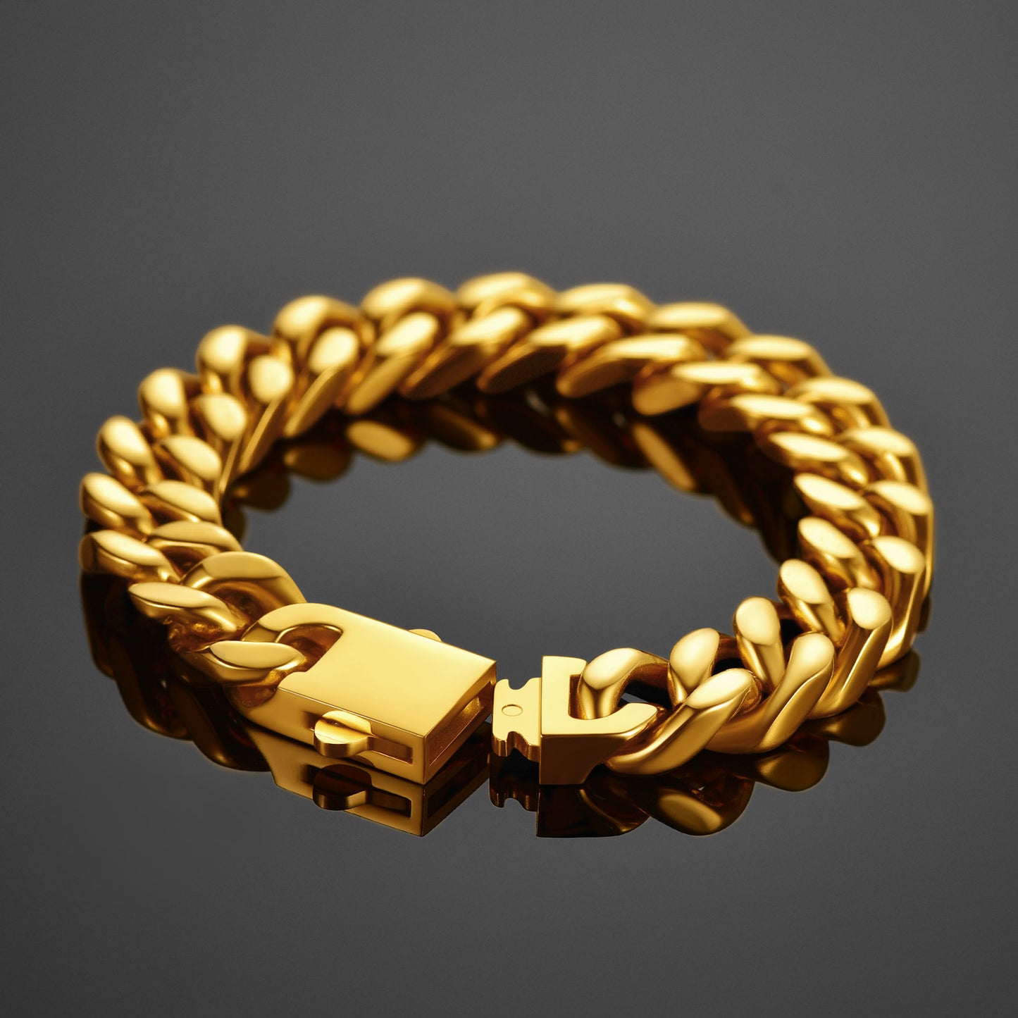 Miami Cuban Link Chain Bracelet for Men 5/7/9/12mm Width Bracelet