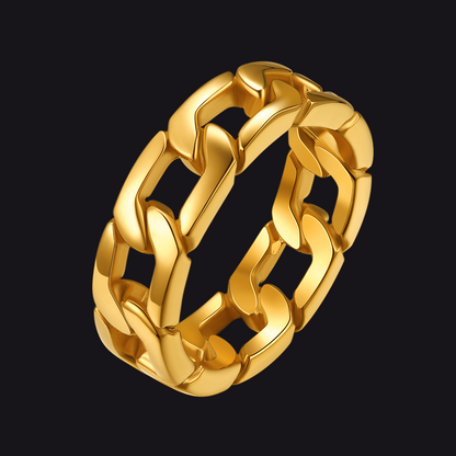 Chunky Cuban Link Ring For Men Stainless Steel