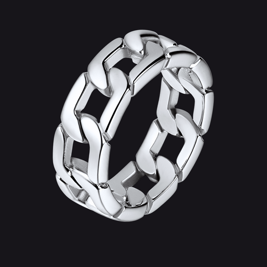Chunky Cuban Link Ring For Men Stainless Steelimg